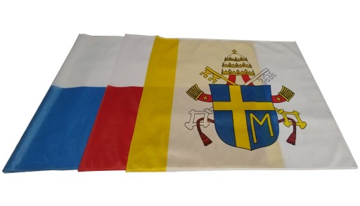 Zdjęcie oferty: Flaga Polski Maryjna Papieska 150x90 na drzewiec