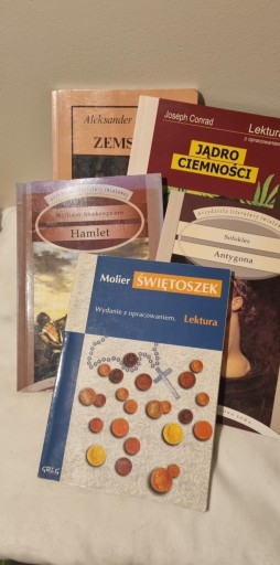 Zdjęcie oferty: Lektury 5 szt Zemsta_Antygona+Świętoszek+Hamlet+Jądro ciemności