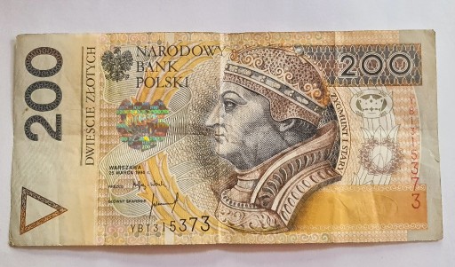 Zdjęcie oferty: Banknot 200 zł seria YB 1315373