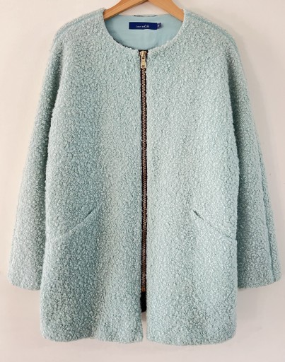 Zdjęcie oferty: Płaszcz nowy wełniany niebieski rozmiar 42