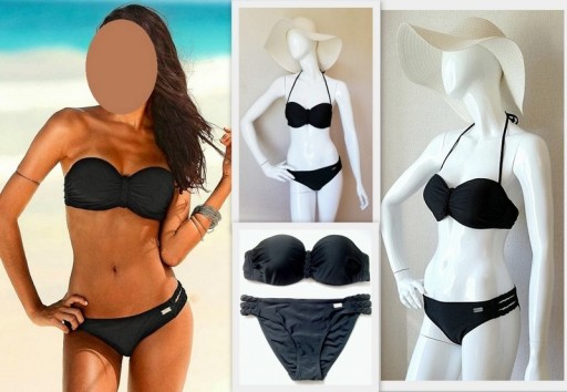 Zdjęcie oferty: Bikini Buffalo 40 L 80 C paski strój kostium black