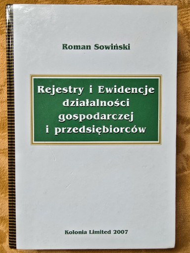Zdjęcie oferty: Rejestry i Ewidencje działalności gospodarczej i przedsięb Roman Sowiński 