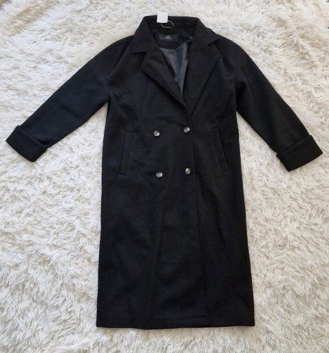 Zdjęcie oferty: Nowy czarny płaszcz oversize Cropp M dwurzędowy