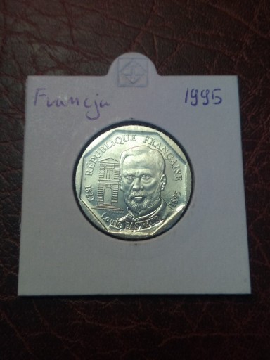 Zdjęcie oferty: Moneta Francja 2 franki 1995 śmierć Pasteura 