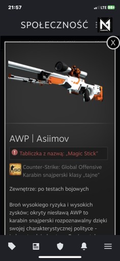 Zdjęcie oferty: Skin CS:GO AWP | Asiimov