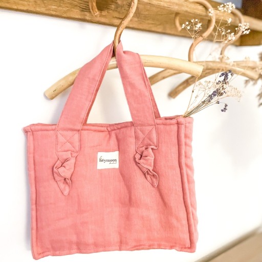 Zdjęcie oferty: Lniana torebka dla dziewczynki w kolorze różowym