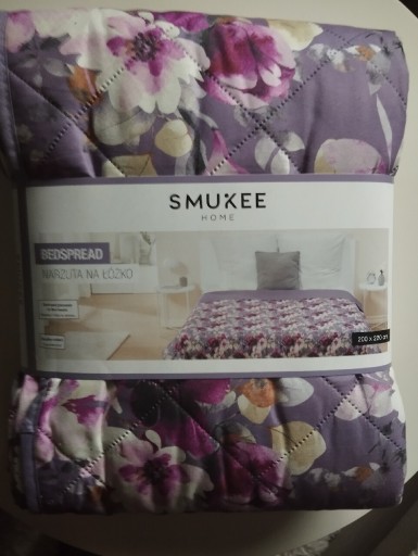 Zdjęcie oferty: Narzuta kapa dekoracyjna SMUKEE wzór kwiaty przeszywana 220x200cm 