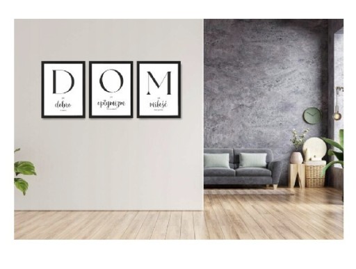 Zdjęcie oferty: Obraz z napisami do salonu, sypialni 3 szt., plakat w ramie A3