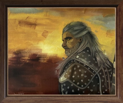 Zdjęcie oferty: Ręcznie malowany obraz Geralt Wiedźmin