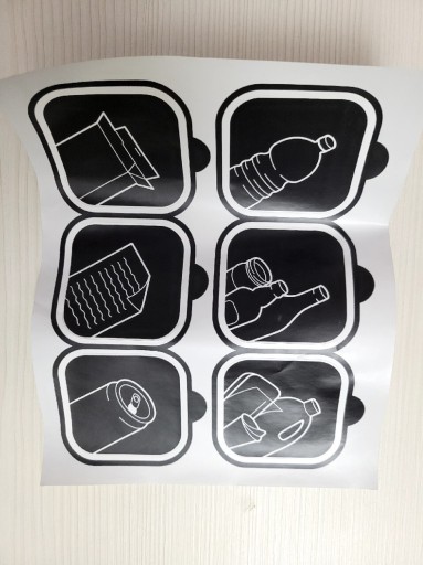 Zdjęcie oferty: Naklejki na kosz do recyklingu do segregacji śmieci  komplet 6 szt 