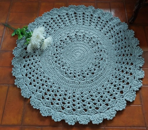 Zdjęcie oferty: Dywan ze sznurka na szydełku handmade 120 cm