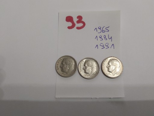 Zdjęcie oferty: Moneta USA 10 cent one dime 1965-91