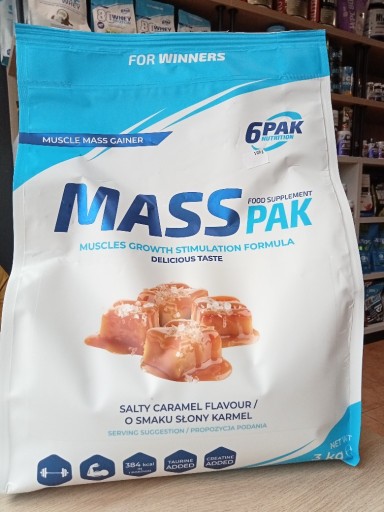 Zdjęcie oferty: 6PAK Nutrition Mass PAK 3kg Gainer masa promocja