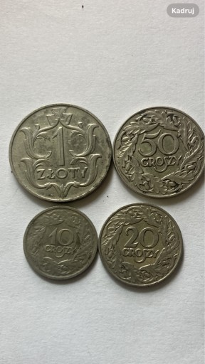 Zdjęcie oferty: Zestaw4 monet 10gr,20gr,50gr 1923 1zł  1929