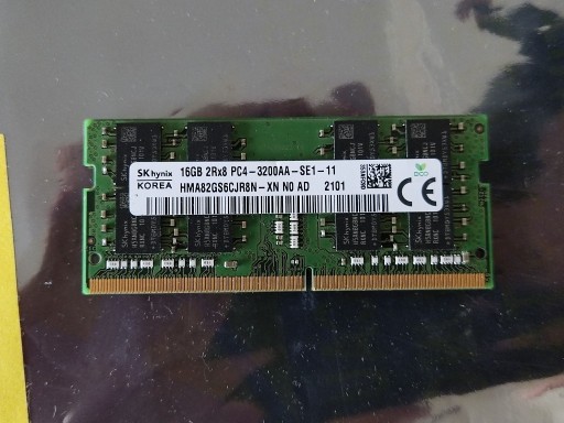 Zdjęcie oferty: SO DIMM DDR4 1x16GB 3200MHz CL22 / SK Hynix HMA82GS6CJR8N-XN