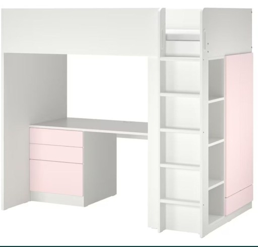 Zdjęcie oferty: łóżko piętrowe z biurkiem SMASTAD różowe 