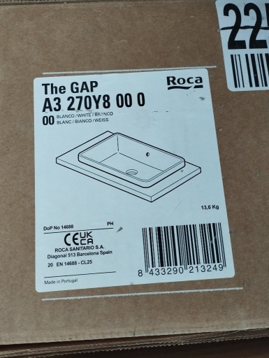 Zdjęcie oferty: Umywalka Roca Gap square 60x37 