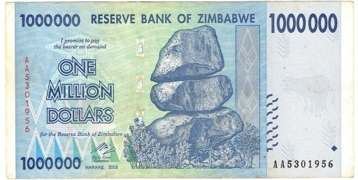 Zdjęcie oferty: Zimbabwe, 1 000 000 (jeden milion) dolarów, 2008