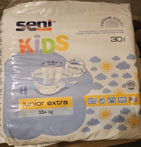 Zdjęcie oferty: Pieluchy seni kids 15kg 30 sztuk