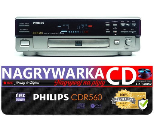 Zdjęcie oferty: Nagrywarka CD Philips CDR 560 kopiuj płyty na CD-R