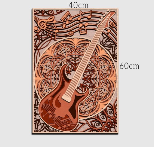 Zdjęcie oferty: Obraz ażurowy z gitarą dekoracja 