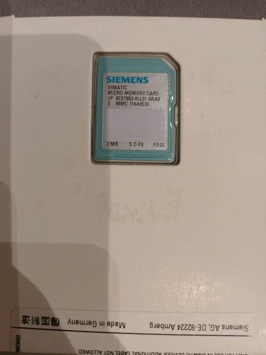 Zdjęcie oferty: Karta Siemens SIMATIC MMC 2MB 6ES7953-8LL31-0AA0
