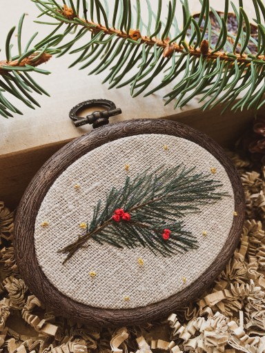 Zdjęcie oferty: Dekoracja świąteczna, ozdoba choinkowa haft bombka