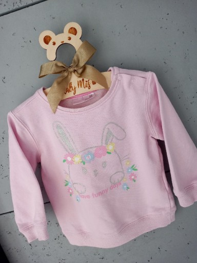 Zdjęcie oferty: Bluza dla dziewczynki r.86 brokatowy króliczek