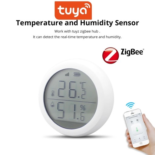 Zdjęcie oferty: Czujnik temperatury i wilgotnośći LCD ZigBee TUYA SMART LIFE