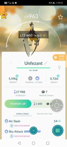 Zdjęcie oferty: Shiny Unfezant Pokemon Go