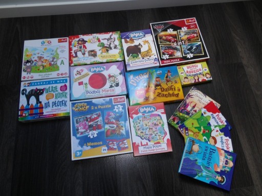 Zdjęcie oferty: Zestaw gier, książek, puzzli dla dzieci 