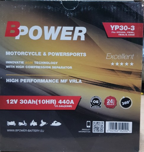 Zdjęcie oferty: Akumulator BPower YP30-3