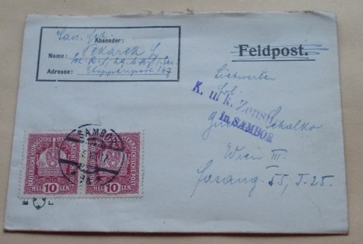 Zdjęcie oferty: 131)  Koperta stempel Sambor,1917
