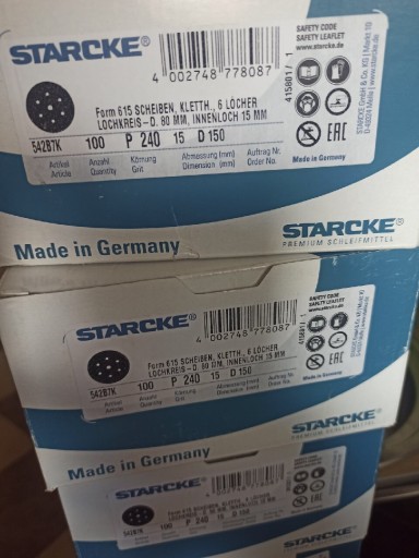 Zdjęcie oferty: Papier ścierny starcke 150 mm gradacja 240/100 szt