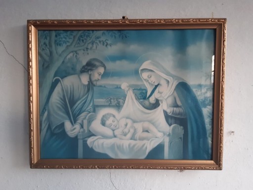 Zdjęcie oferty: Stary obraz PRL Święta Rodzina Dzieciątko Jezus