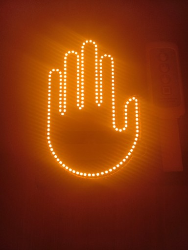 Zdjęcie oferty: Ręka LED na szybę. Sygnalizator gestów 