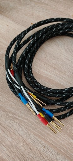 Zdjęcie oferty: Kabel głośnikowy 2 x 2,5m, biwire 2 na 4, na inakustik 5N