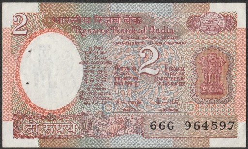 Zdjęcie oferty: Indie 2 rupees - stan bankowy UNC -