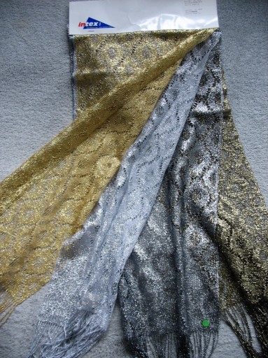 Zdjęcie oferty: Próbnik tkanina Francja złoto srebro patyna