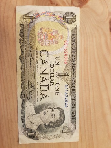 Zdjęcie oferty: Banknot Canada 1dollar 1973r seria 0S1 idealny 
