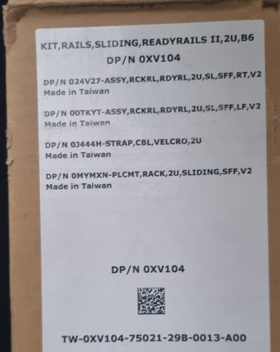 Zdjęcie oferty: SZYNY DELL PE R720 R820 2U 0XV104