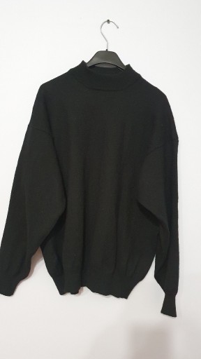 Zdjęcie oferty: Czarny wełniany męski sweter merino XL