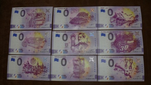 Zdjęcie oferty: Banknoty 0 Euro Souvenir - Zestaw 3