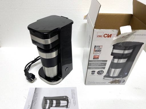 Zdjęcie oferty: Ekspres przelewowy Z KUBKIEM TERMICZNYM Clatronic KA 3733 Czarny