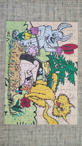 Zdjęcie oferty: Puzzle stare zając kot kotek kret krecik tanie używane bez opakowania