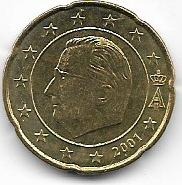 Zdjęcie oferty: BELGIA 20 CENT 2001 ROK !!!