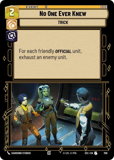 Zdjęcie oferty: Star Wars: Unlimited - SoP - No One Ever Knew (U) 