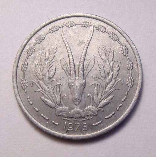 Zdjęcie oferty: Afryka Zachodnia 1 frank 1975 r. RZADKA!