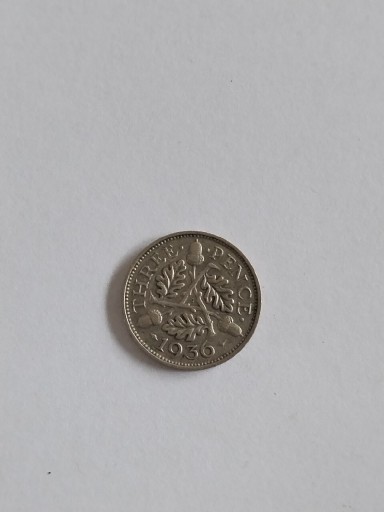 Zdjęcie oferty: Wielka Brytania 3 Pence 1936 Srebro 