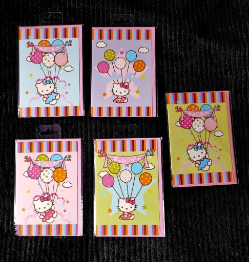 Zdjęcie oferty: Pocztówki karnety Hello Kitty 5 sztuk urodziny imp
